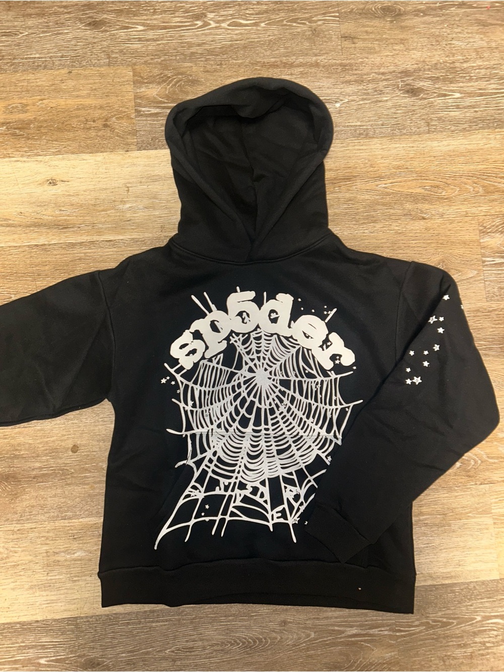 Spiderweb Graphic Black Hoodie Sweatshirt